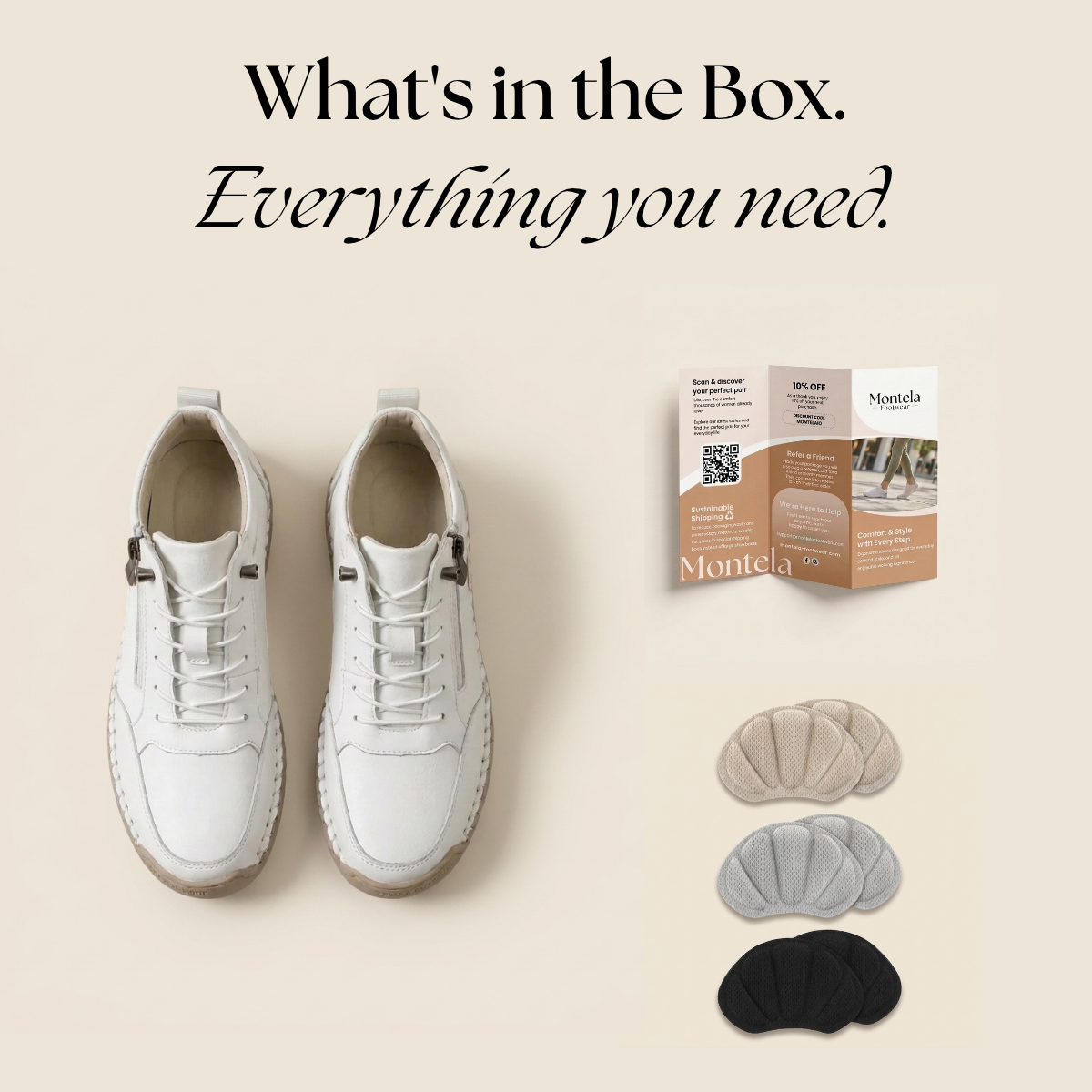 Lieferumfang: Mila Sneaker mit Zubehör