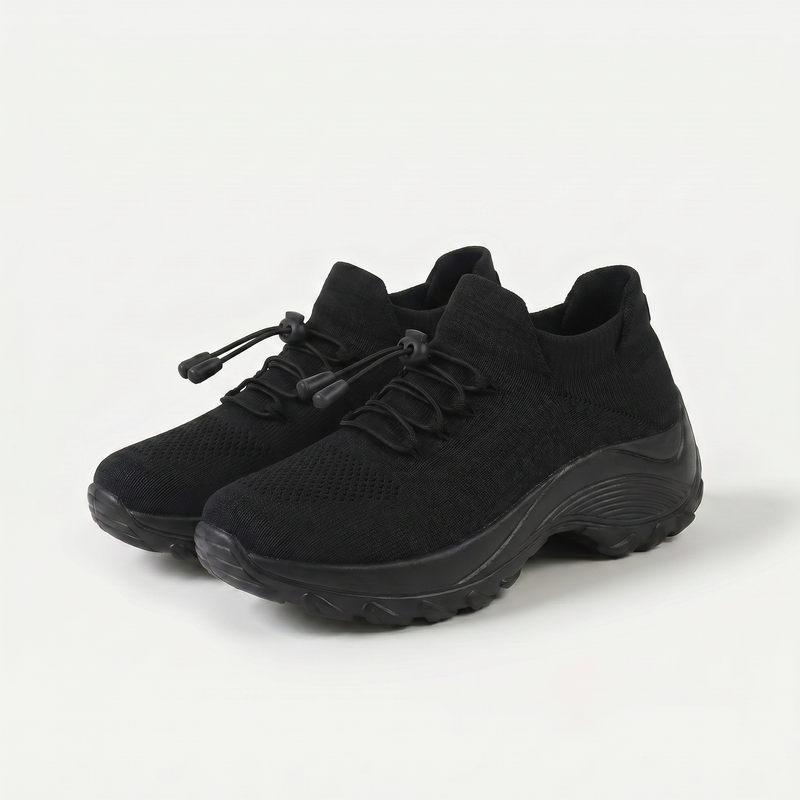 Ambulo Orthopädische Schuhe Strickstoff - Alles Schwarz